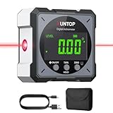 XUNTOP Digitaler Winkelmesser Neigungsmesser Laser Wasserwaage mit LCD...