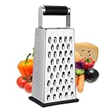 Armo Käsereibe aus Edelstahl, robust, 4-seitig, für Gemüse, Käse,...