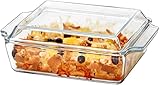 Glas Auflaufform mit Deckel, 1.5L Rechteckige Lasagneformen 21x17.8x6cm,...