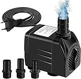Awroutdoor Wasserpumpe Tauchpumpe, 2000L/H Aquariumpump für Teich Brunnen...