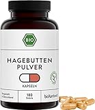 Hagebutten Pulver Kapseln BIO | 180 Stück vegane Kapseln |...