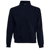 Fruit of the loom Herren Zip Neck Sweat Sweatshirt, Blau (Deep Navy 202),...