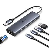 UGREEN USB 3.2 Hub LAN Adapter Ethernet Adapter mit 2xUSB C Port und 2xUSB...