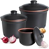 Römertopf Frische-Topf 3er Set - Knoblauch, Zwiebel und Kartoffel...