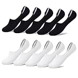 YouShow 10 Paar Sneaker Socken Herren Damen Füsslinge Schwarz Weiß 43-46