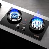 Doppel Gasherd - Gehärtetes Glas Gaskochfeld, Tisch- und...