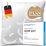Made in Germany Daunenkissen 80x80 cm - 3-Kammer Daunenkissen - Kopfkissen...