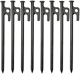 KAHEIGN 8Pcs Zelt Heringe Stahl Erdnägel, 20cm Stabil Camping Zeltheringe...