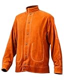 VEVOR Leder-Schweißerjacke, flammhemmender Schweißermantel aus...