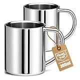Robin Goods® 2x Edelstahl Thermobecher 300 ml - isolierende Kaffeetassen &...