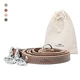 FREUDENTIER Hundeleine 2m aus zertifiziertem Leder - Verstellbare...
