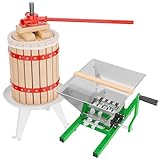 Wiltec Set 18L Obstpresse aus Buchenholz inkl. Presstuch und Obstmühle mit...