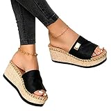 Damen Sandalen, Casual Damen Sommer Wedge Peep Toe High Heel Plattform...