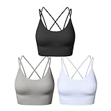 SEGRILA Sport BH Damen Bustier Gepolstert Ohne Bügel mit gekreuzten...