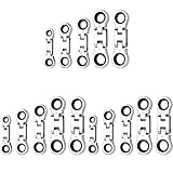 Akfldms 15-Teiliger Ringmaulschlüsselsatz mit Flexiblem Kopf und Kurzem...