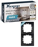 Kopp PARIS 2-fach Abdeckrahmen in Matt-Schwarz - 8,3 x 15,4 cm - Rahmen...