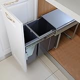 Dual Cabinet Trash Can Pull Out mit Soft-Close-Schienen, Ausziehbarer...