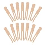 CAXUSD 30 Stück 30 Flache Wäscheklammern mit Schlitz Robuste Holzklammern...