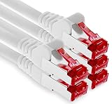 1aTTack.de - 5x 3 Meter CAT6 Patchkabel S/FTP PIMF Schirmung CAT.6 RJ45...