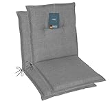 LILENO HOME Gartenstuhl Auflagen als [2er Set - Niedriglehner] in Hellgrau...