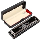 JDR Mundharmonika, 10 Löcher, 20 Töne, mit 1 mm Plattenstruktur, für...