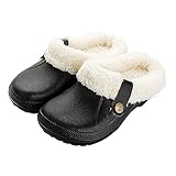 RXLLDOLY Winter Clogs Gefüttert Damen Herren, Warme Hausschuhe Wasserdicht...