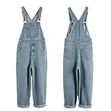 WOLONG Frühlingslockere Overalls Latzjeans für Männer gerade...