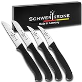 4er Messer-Set gerade + gebogene Klinge Solingen/Gemüsemesser Scharf...