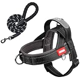 Hundegeschirr und Leine, gepolstert, verstellbar, mit Griff und 1,5 m Leine...