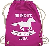 Turnbeutel Rucksack - Pferd Pferde - Mir reichts ich geh reiten - Unisize -...