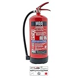 MBS FIRE - Wassernebel-Feuerlöscher – 6 Liter – Für die Brandklassen...