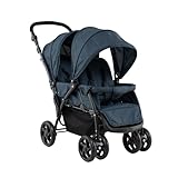 GOPLUS Geschwisterwagen klappbar, zwillingskinderwagen mit verstellbarer...