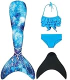 DNFUN Monofin Mädchen Cosplay mit Flossen
