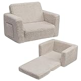 BEJOY Kindersofa Aufklappen 2 in 1 Schlafsofa, Kindersessel, Sherpa Kinder...