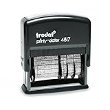 Trodat Printy 4817 Wortbandstempel mit Datum in Schwarz, 12 Office-Texte...