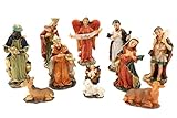 ELLUG Mini Krippenfiguren Set 11-teilig Höhe bis 7cm Weihnachtskrippe...