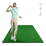 COSTWAY 150 x 100cm Golf Abschlagmatte, Golf Übungsmatte inkl. 3...