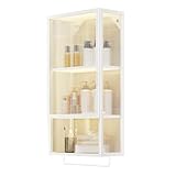 Wandmontierter Badezimmerschrank mit Glastür, Metall,...