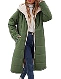 Tuopuda Damen Wintermäntel Lang Winterjacke Warm Winter Fleece Gefüttert...