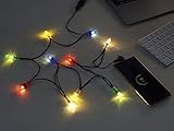 BerryBase 3-fach USB Ladekabel mit 10 LED Leuchten, 3-fach USB Ladekabel...