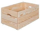 Inter Link - Holzkiste - Stapelkiste massivholz – Aufbewahrungskiste,...