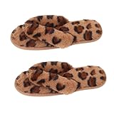 Beavorty Leichte Gepolsterte Damen Hausschuhe mit Leopardenmuster...