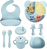 VIRIECH Baby Geschirrset, Kindergeschirr-Set mit Saugnapf, Silikon Baby...