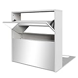 Schuhschrank mit Spiegel | 2 Fächer | Weiß 63x17x67 cm | Platzsparend &...