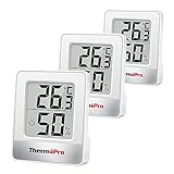 ThermoPro TP49W-3 digitales Mini Thermo-Hygrometer Thermometer...