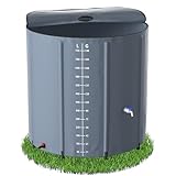 QEENTOE Regenwassertonne Faltbar Wassertank Regenfass mit Ablassventil &...