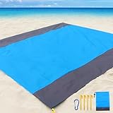 Stranddecke, Strandmatte Sandfrei 210 x 200 cm, Supergroße wasserdichte,...