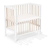 FabiMax Baby Beistellbett für Boxspringbett Flex Weiß/Natur, stufenlos...