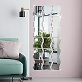 Runmeihe® 24PCS Spiegelfliesen Selbstklebend Spiegel Wandaufkleber...