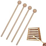 4 Stück Holzschlägel, Schlägel Mallet Drumsticks, Holzschlägel Marimba,...